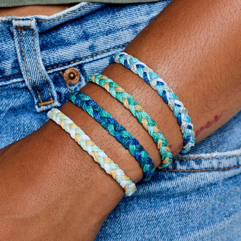 Pura Vida Braided Bracelet - Silver Surf