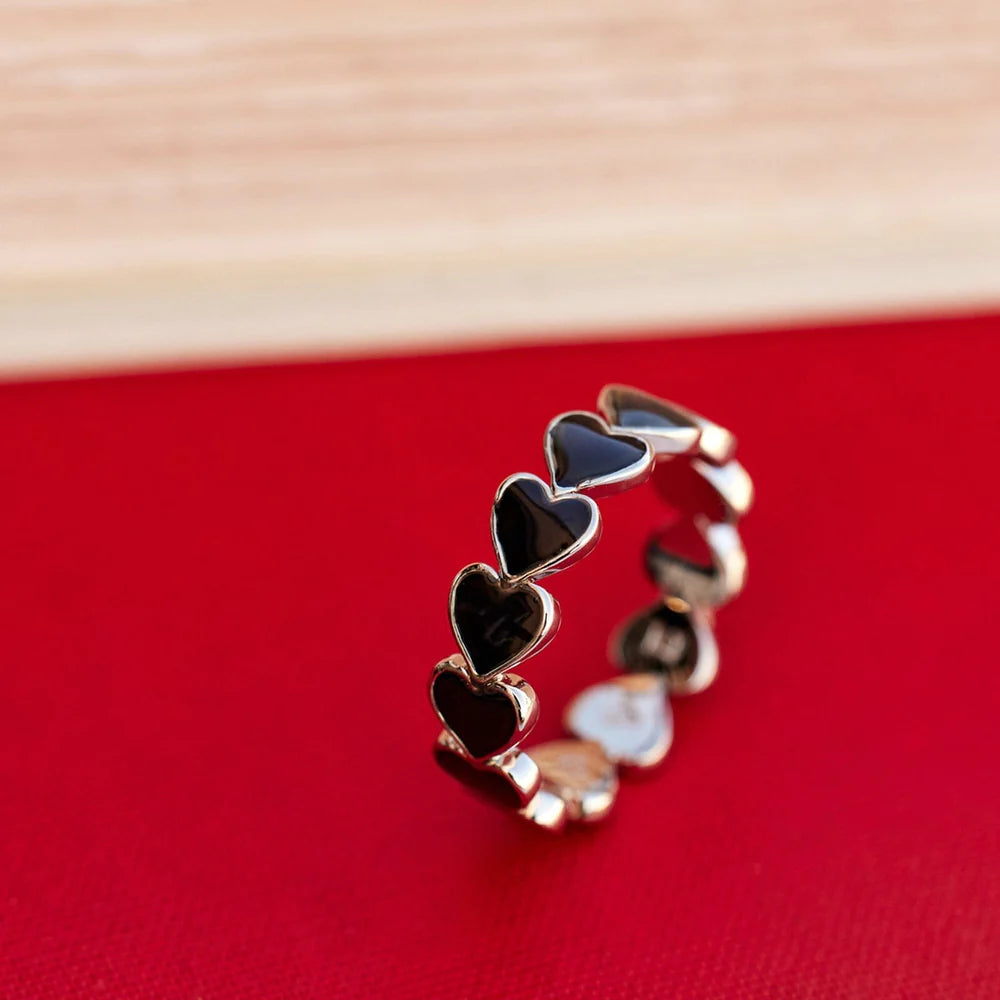 Pura Vida Mood Love Hearts Band Ring
