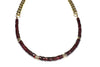 Rachel Nathan - Garnet Heishi & Gold Rondelles Necklace