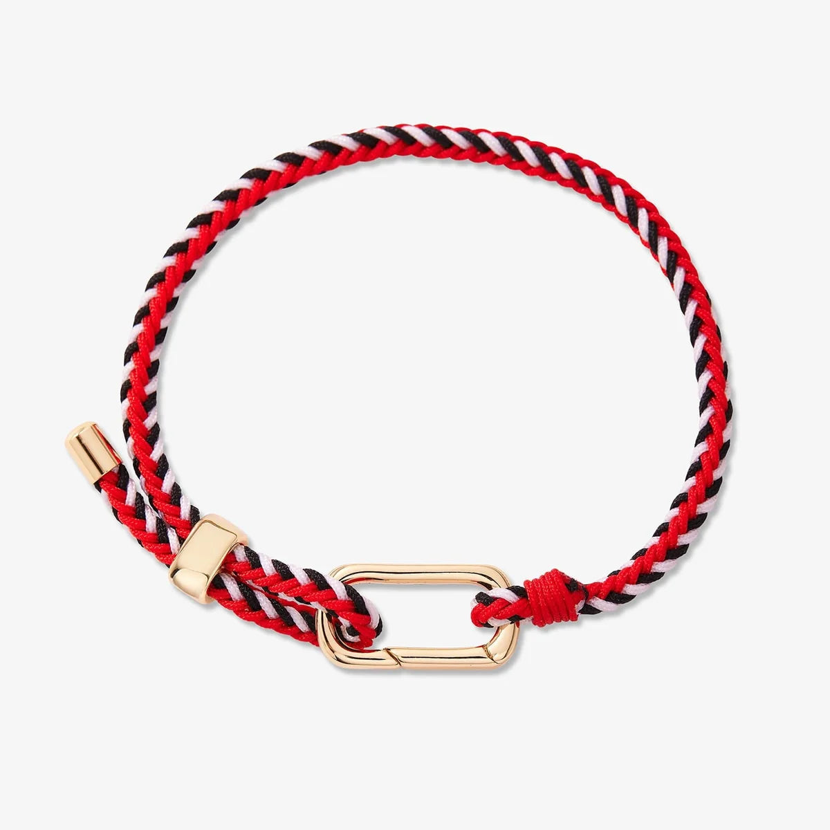 Pura Vida Carabiner Clasp Bracelet - Game Day - Red, Black & White