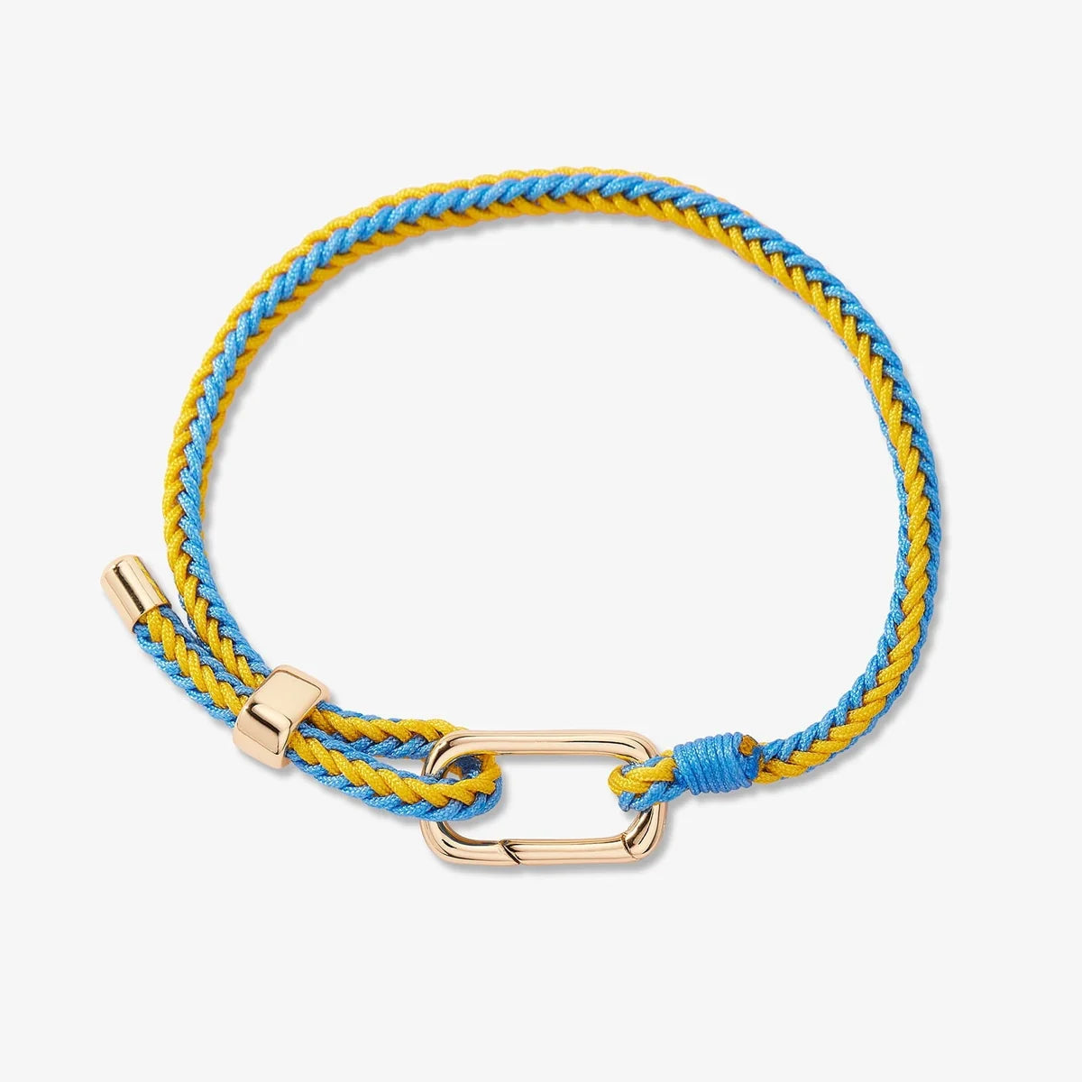 Pura Vida Carabiner Clasp Bracelet - Game Day - Light Blue & Yellow