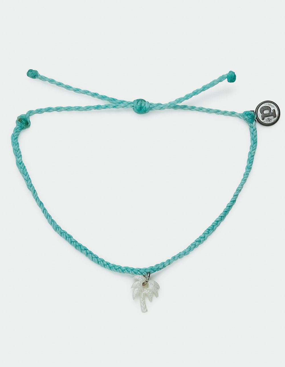 Pura Vida Engraved Mother of Pearl Palm Silver Bracelet - Sea Foam