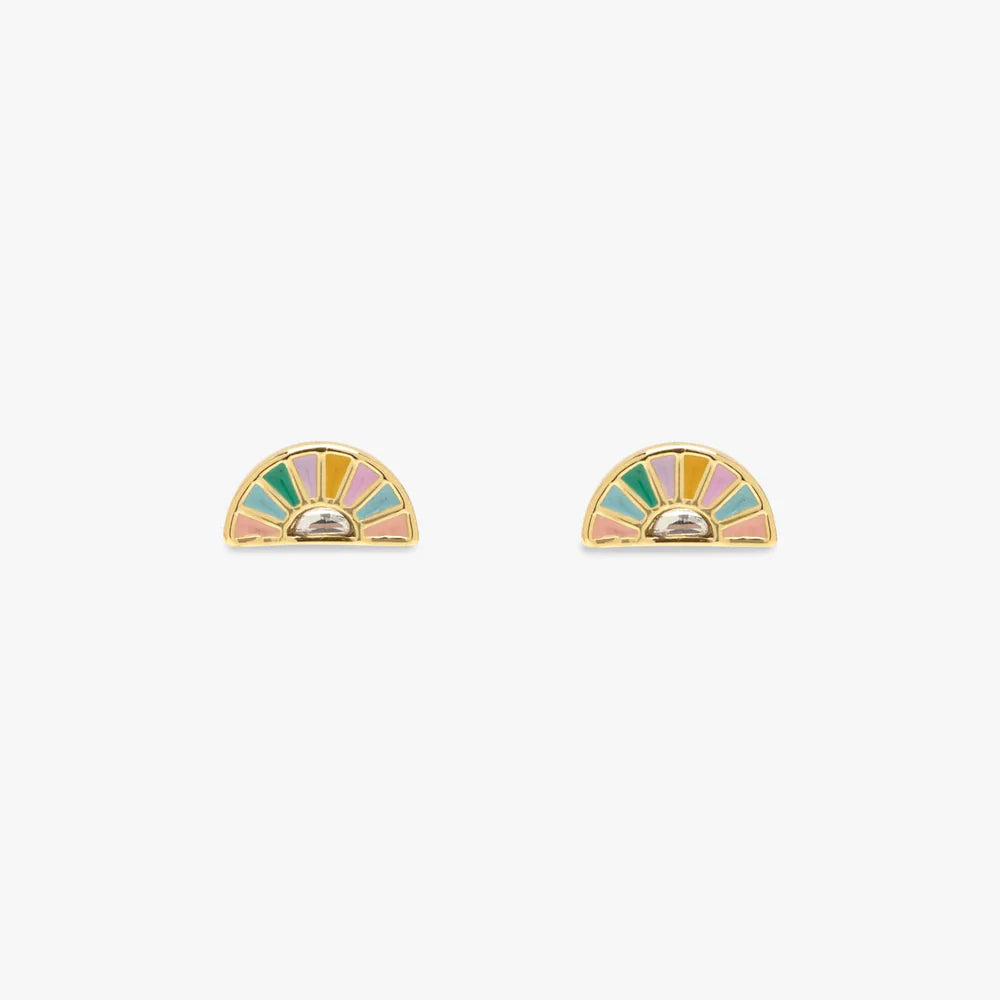Pura Vida Sunset Striped Stud Earrings in Gold