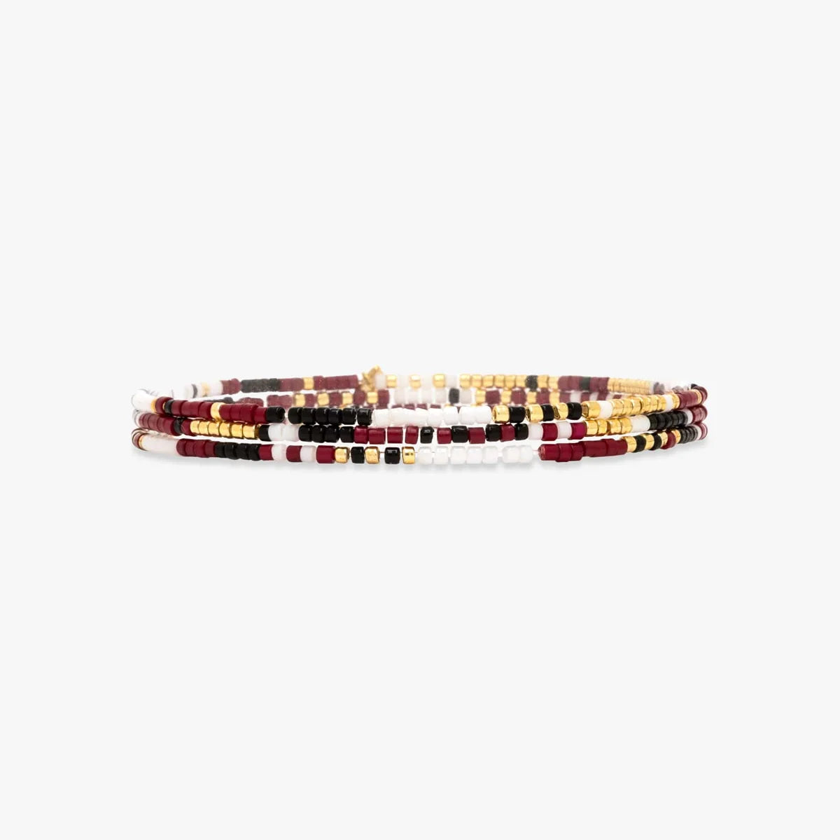 Pura Vida - Mix Seed Bead Bracelet Stack 3 Pack - Red & White & Black