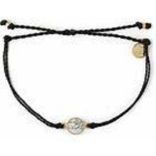 Pura Vida Gold Round Howlite Bracelet in Black