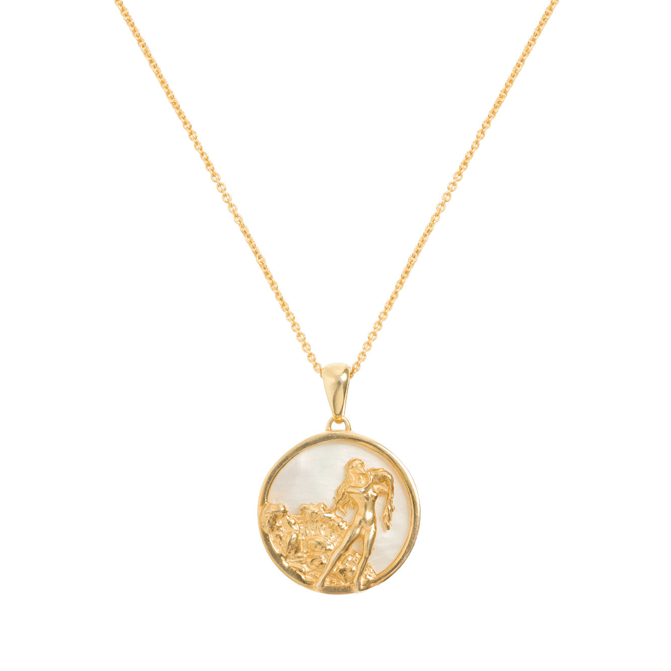 Freya Rose - Aquarius, Gold Zodiac Necklace