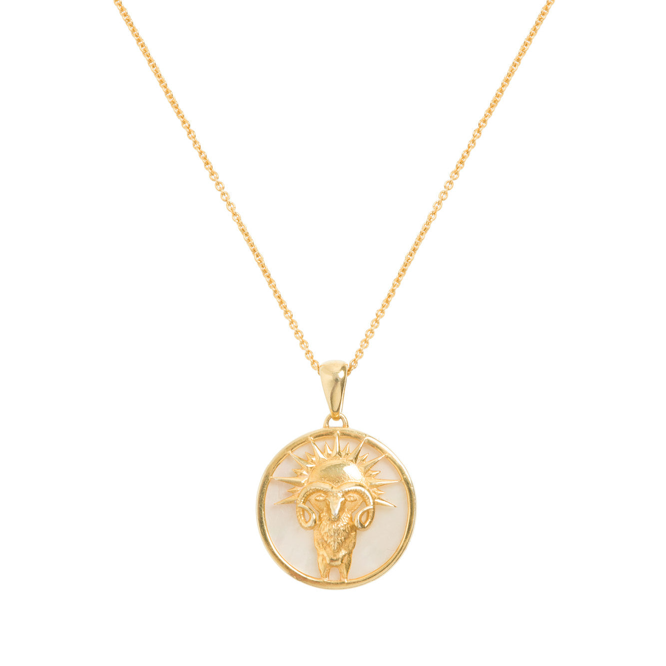 Freya Rose - Aries, Gold Zodiac Necklace
