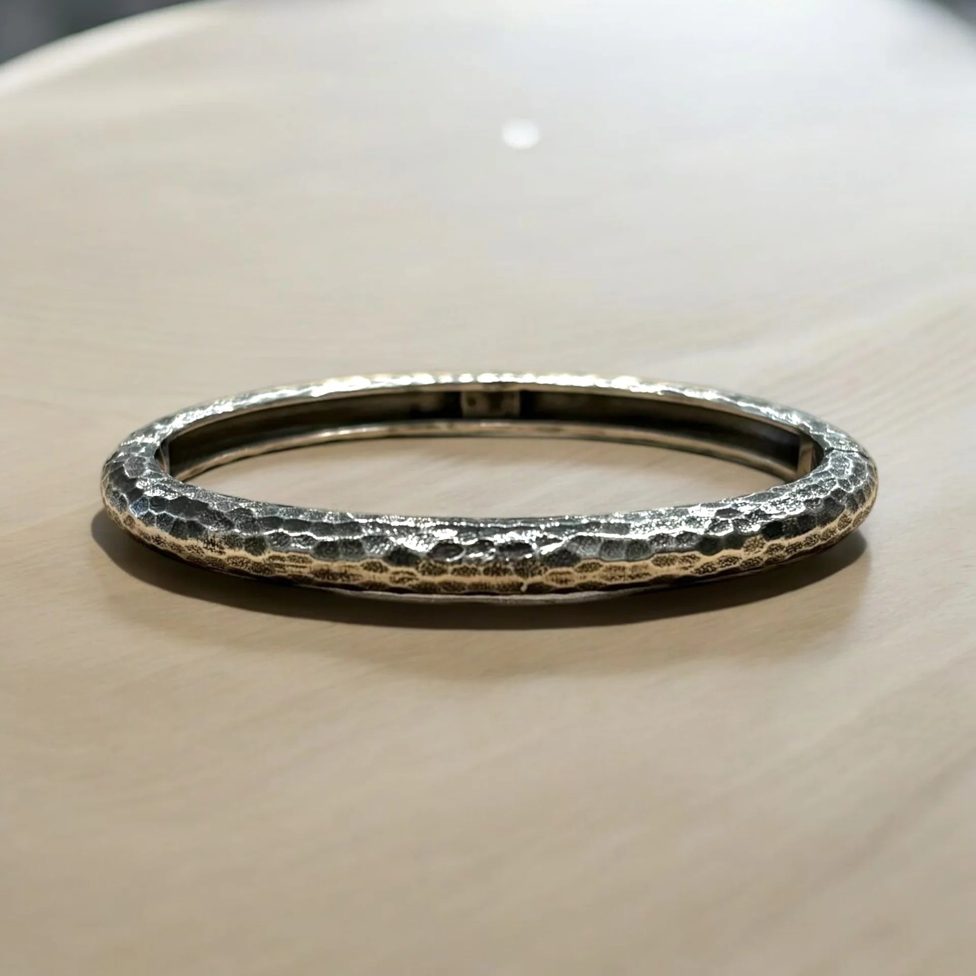 Tat 2 Designs - Vintage Silver Riva Hammered Bangle