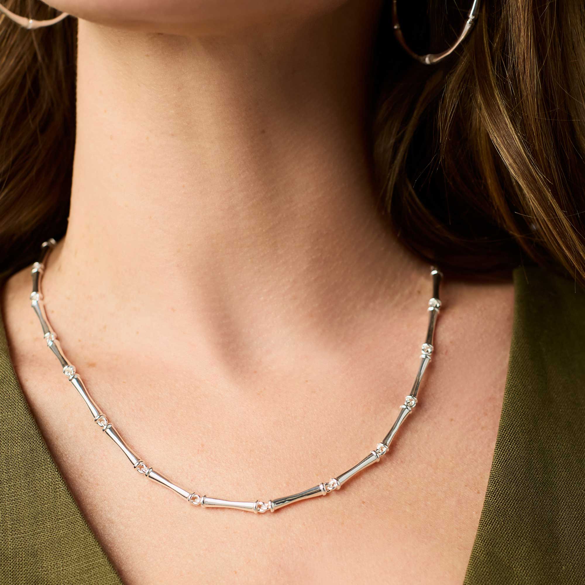 Julie Vos - Bamboo Necklace - Silver