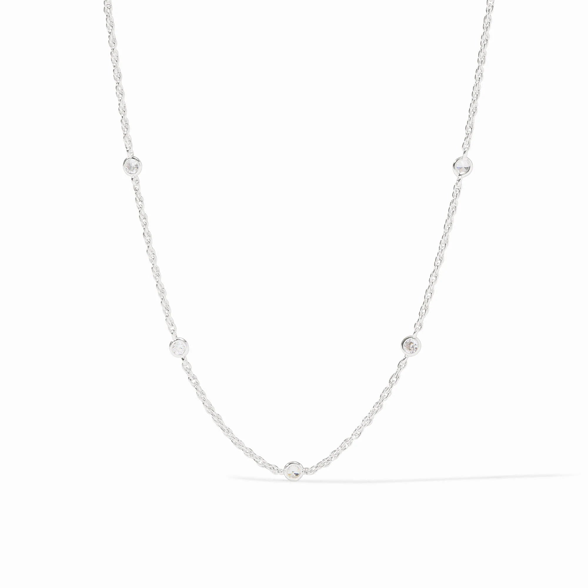Julie Vos - Celeste Delicate Necklace - Cubic Zirconia - Silver