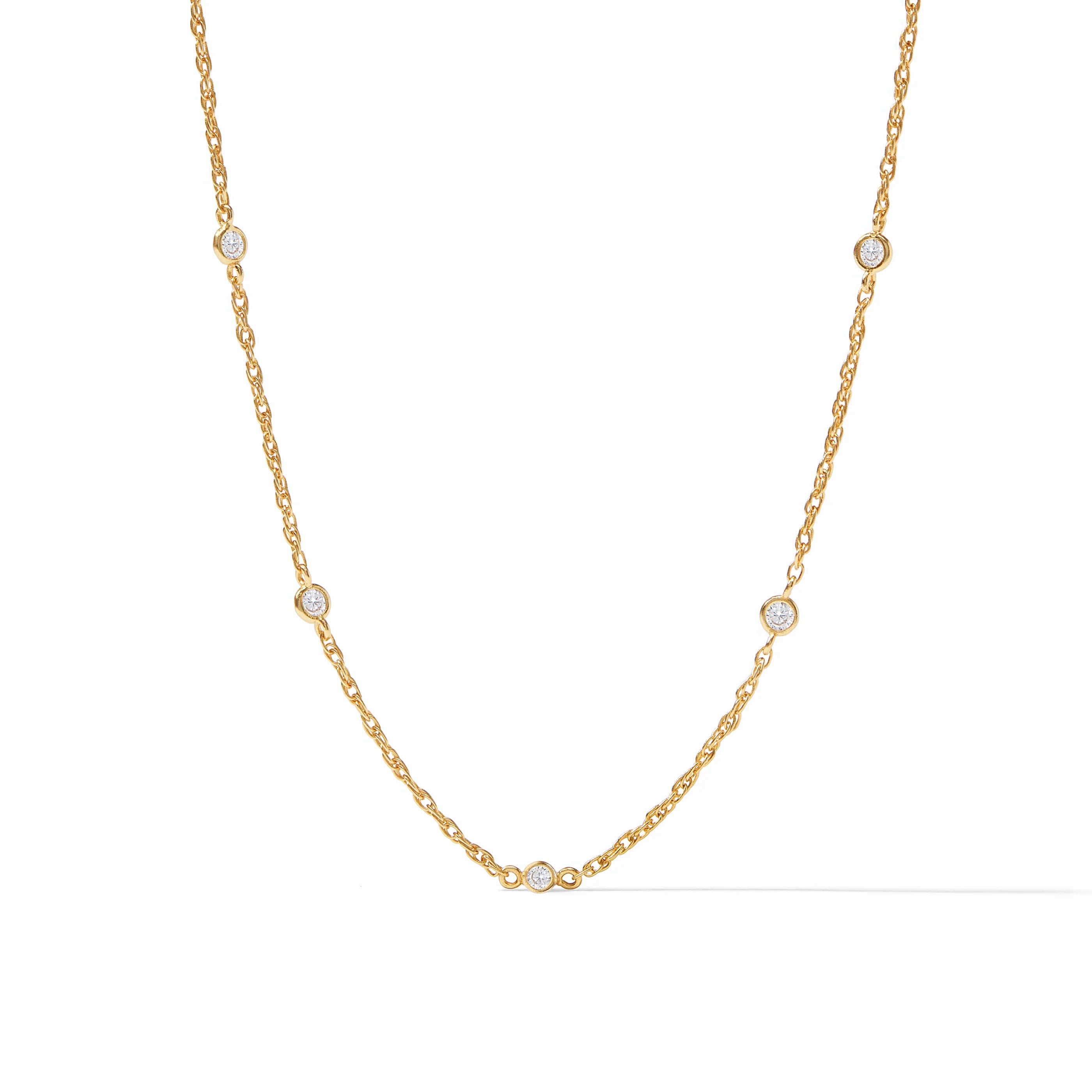 Julie Vos - Celeste Delicate Necklace - Cubic Zirconia - Gold