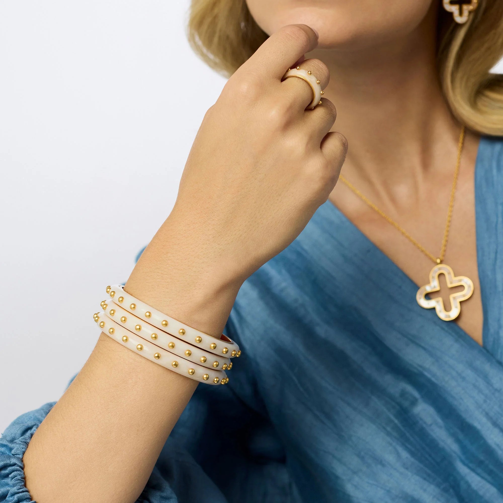 Julie Vos - Colette Bangle - Alabaster/Small