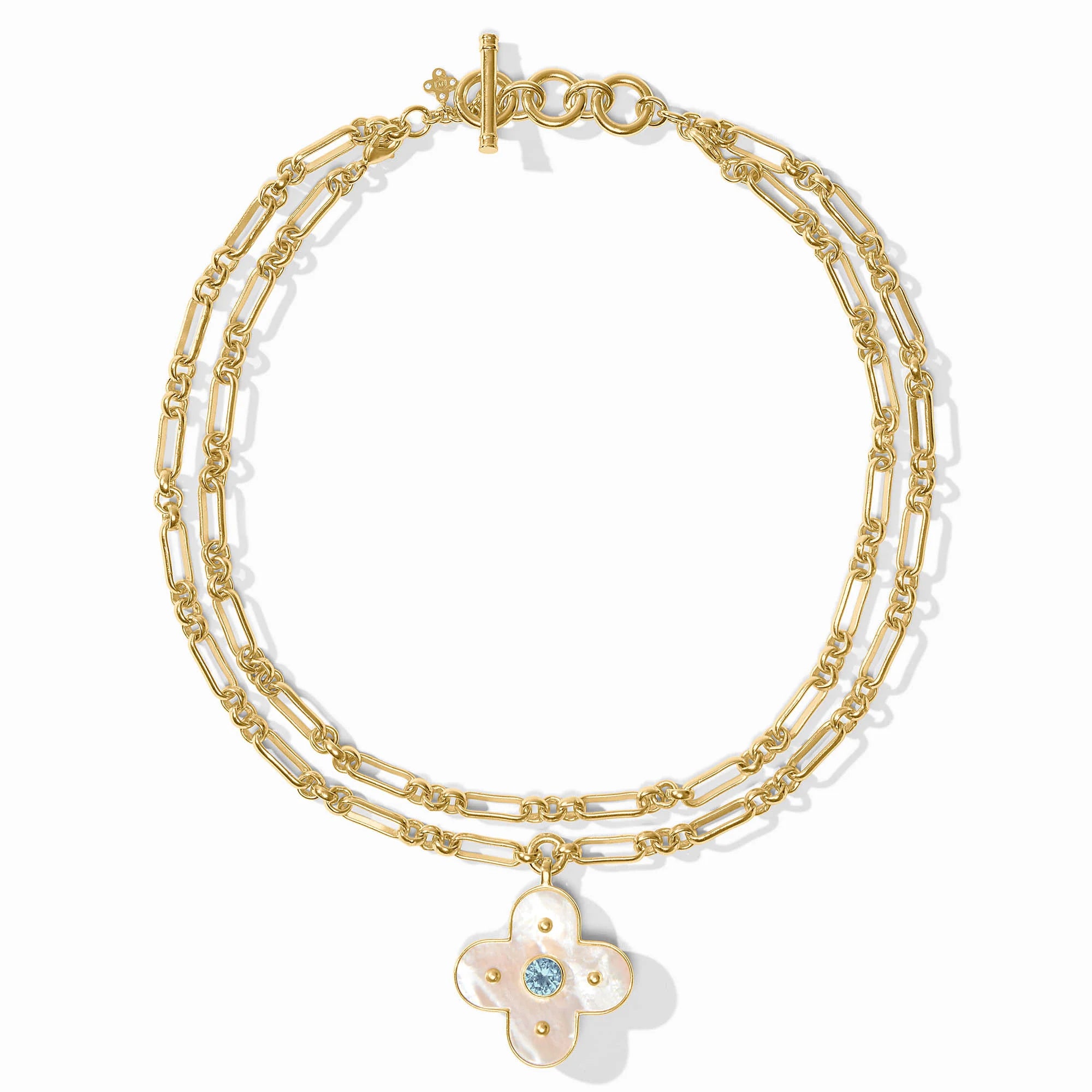 Julie Vos - Colette Statement Necklace - Chalcedony Blue