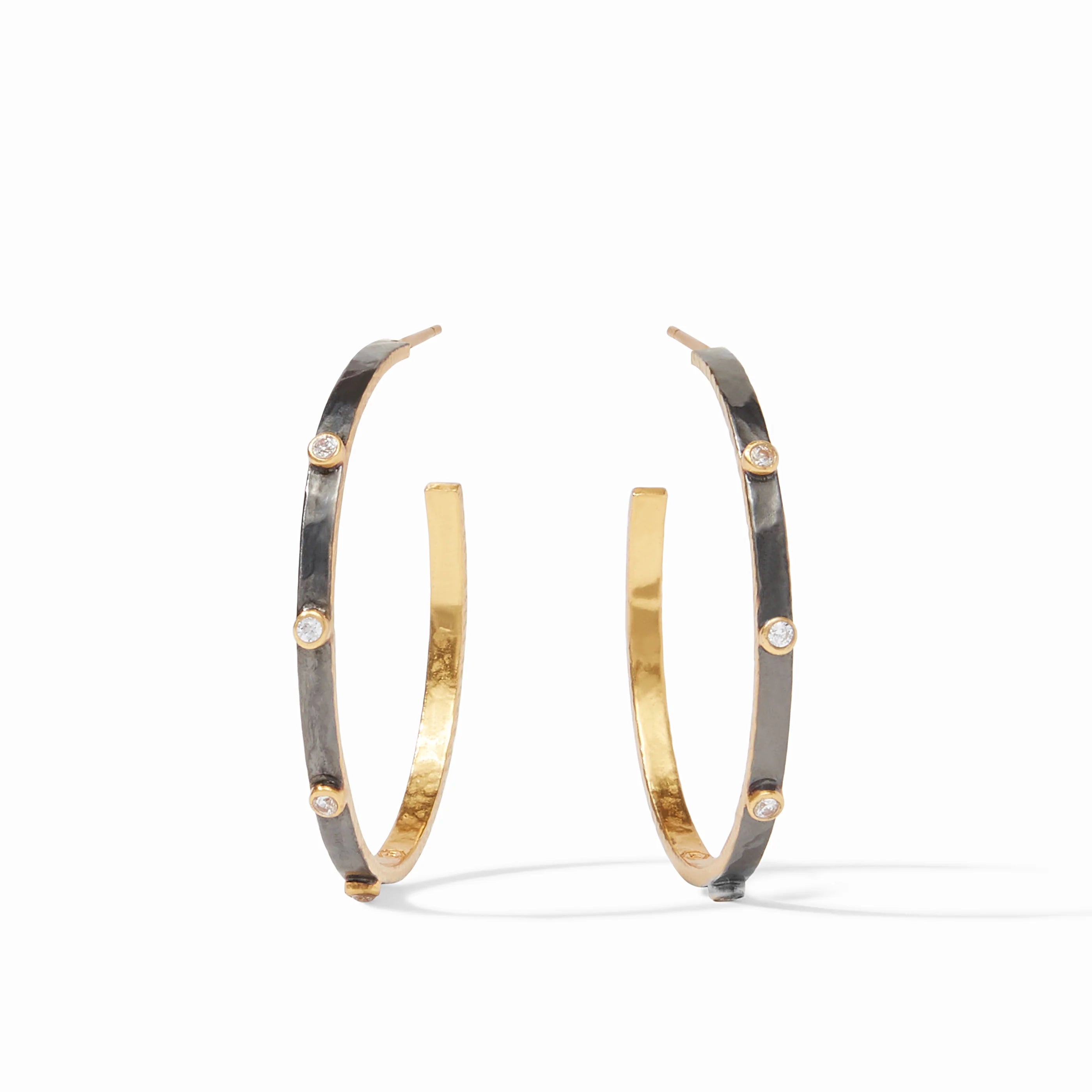 Julie Vos Crescent Stone Hoop - Large