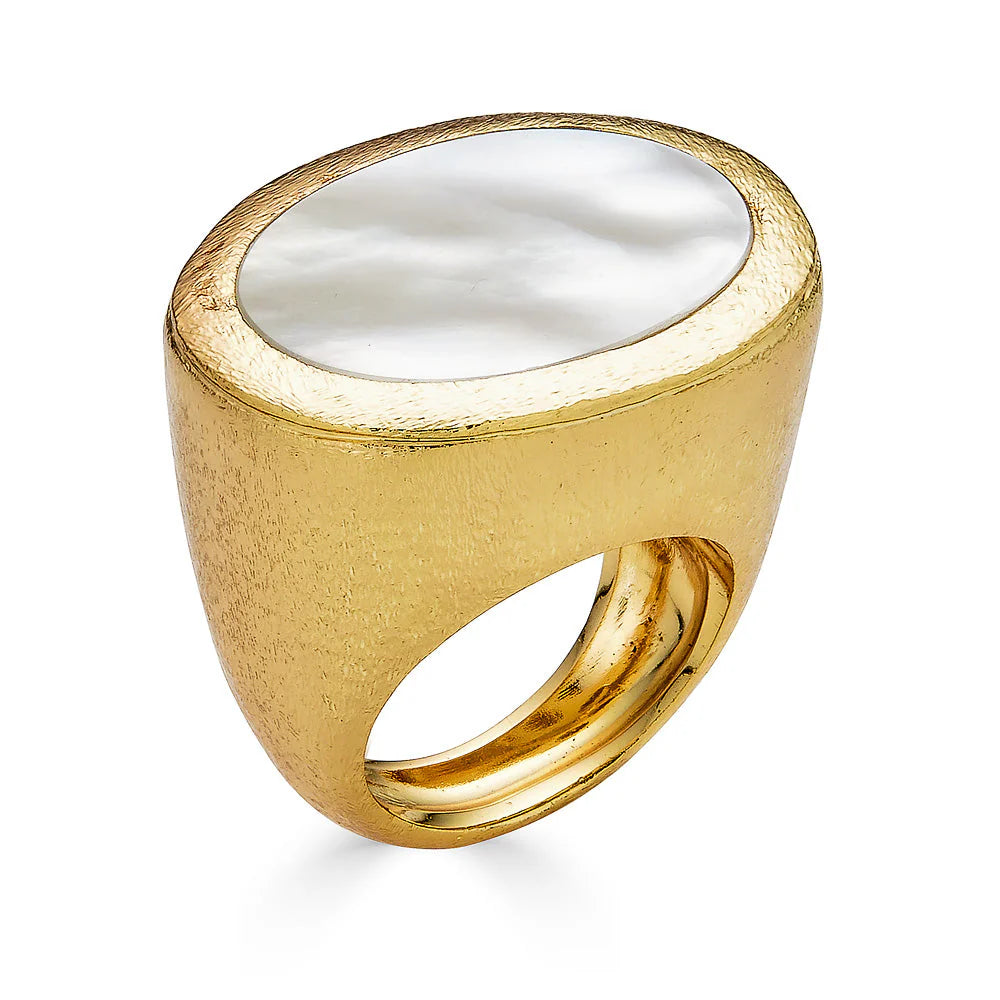 Cristina Sabatini Maldives Ring - Gold with White Mother of Pearl