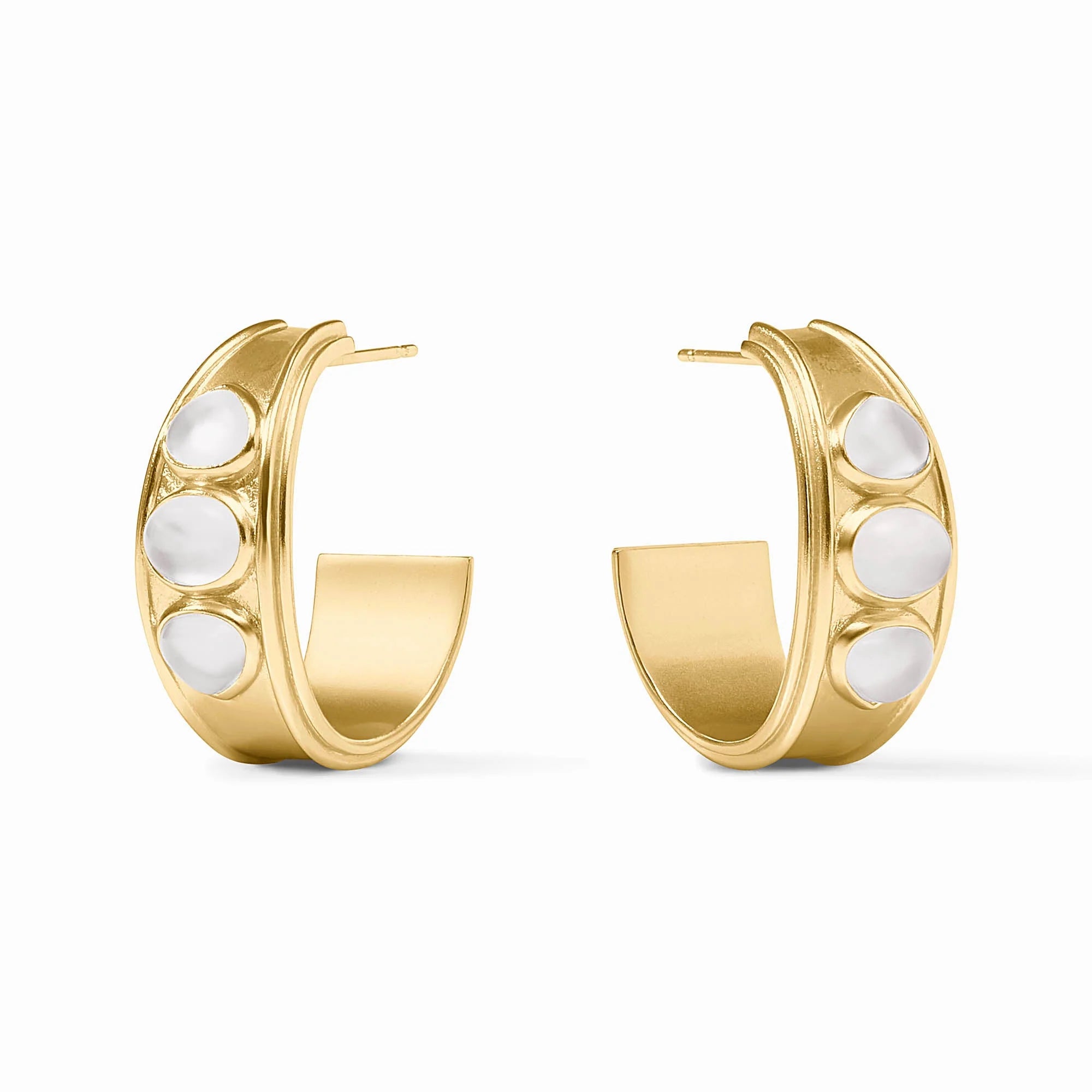 Julie Vos Dolce Stone Hoop - Iridescent Clear Crystal