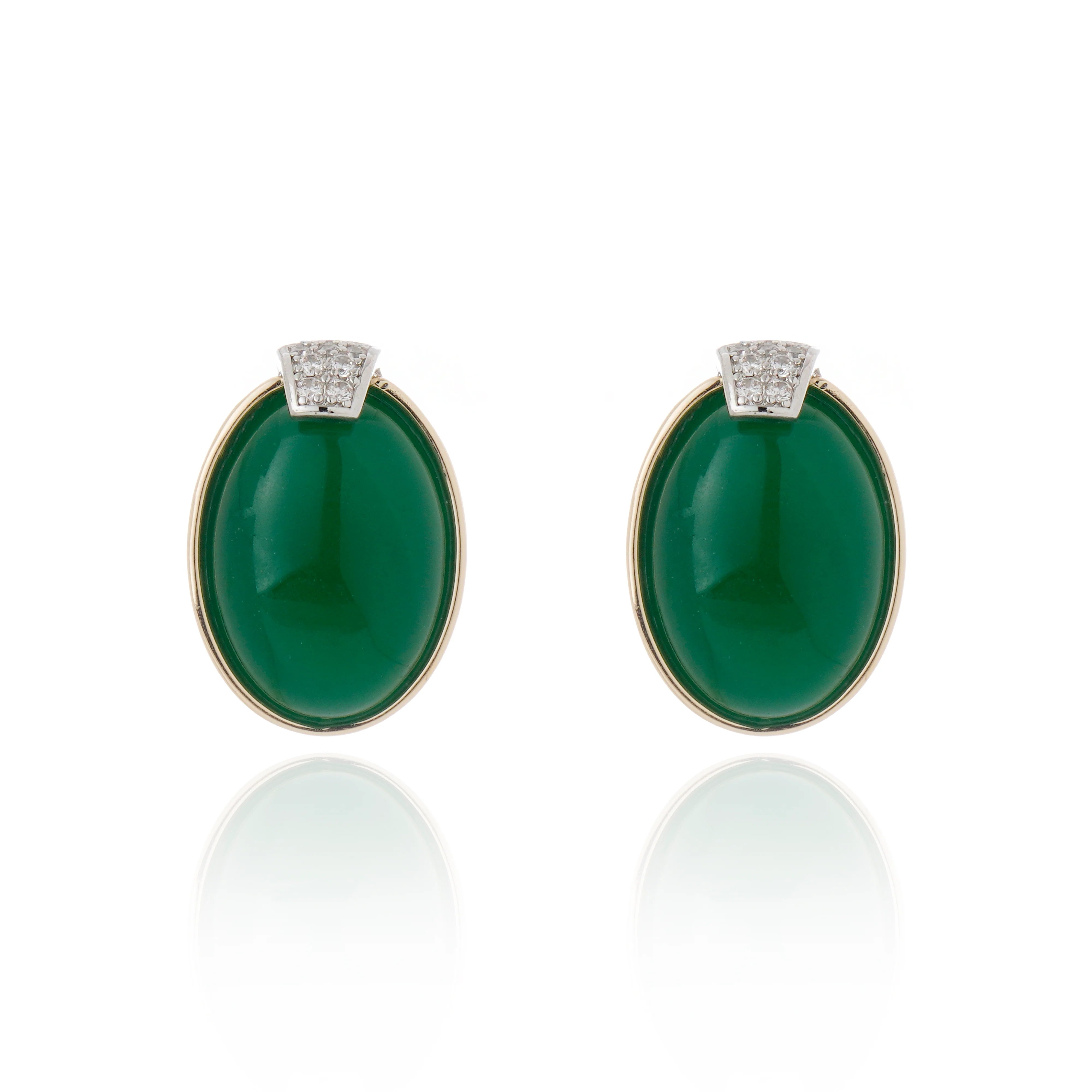 Cristina Sabatini Splendore Earrings - Green Agate