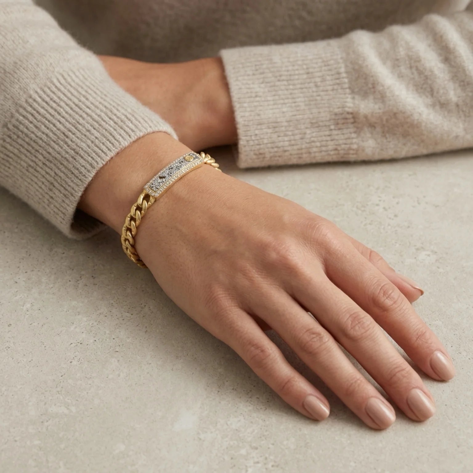 Tat 2 Designs - Gold Soleil ID Bracelet