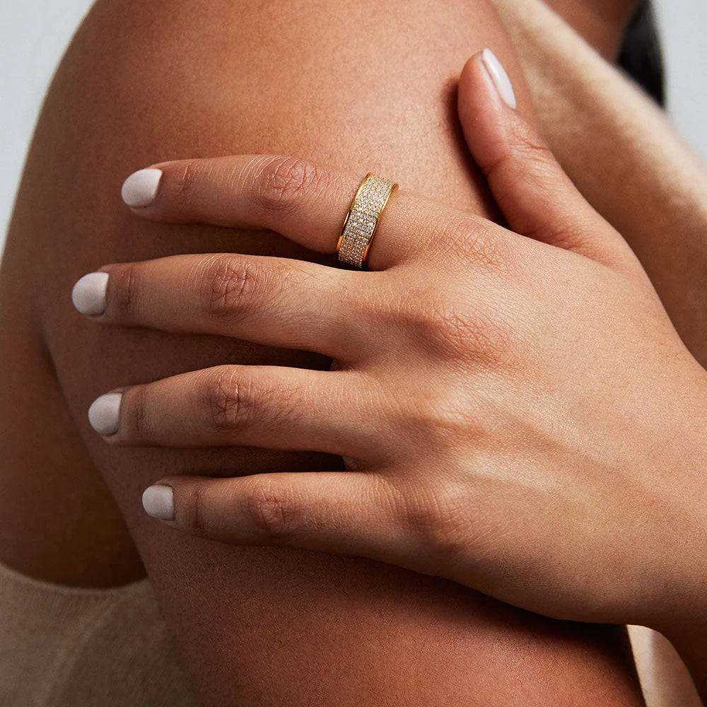 Dean Davidson Petit Pavé Thick Stacking Ring - Size 7