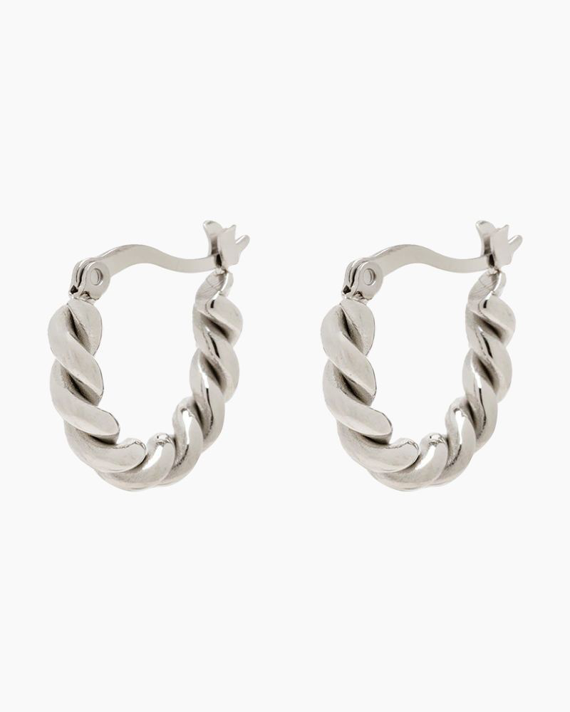 Pura Vida - Twisted Dome Loop Earring - Silver