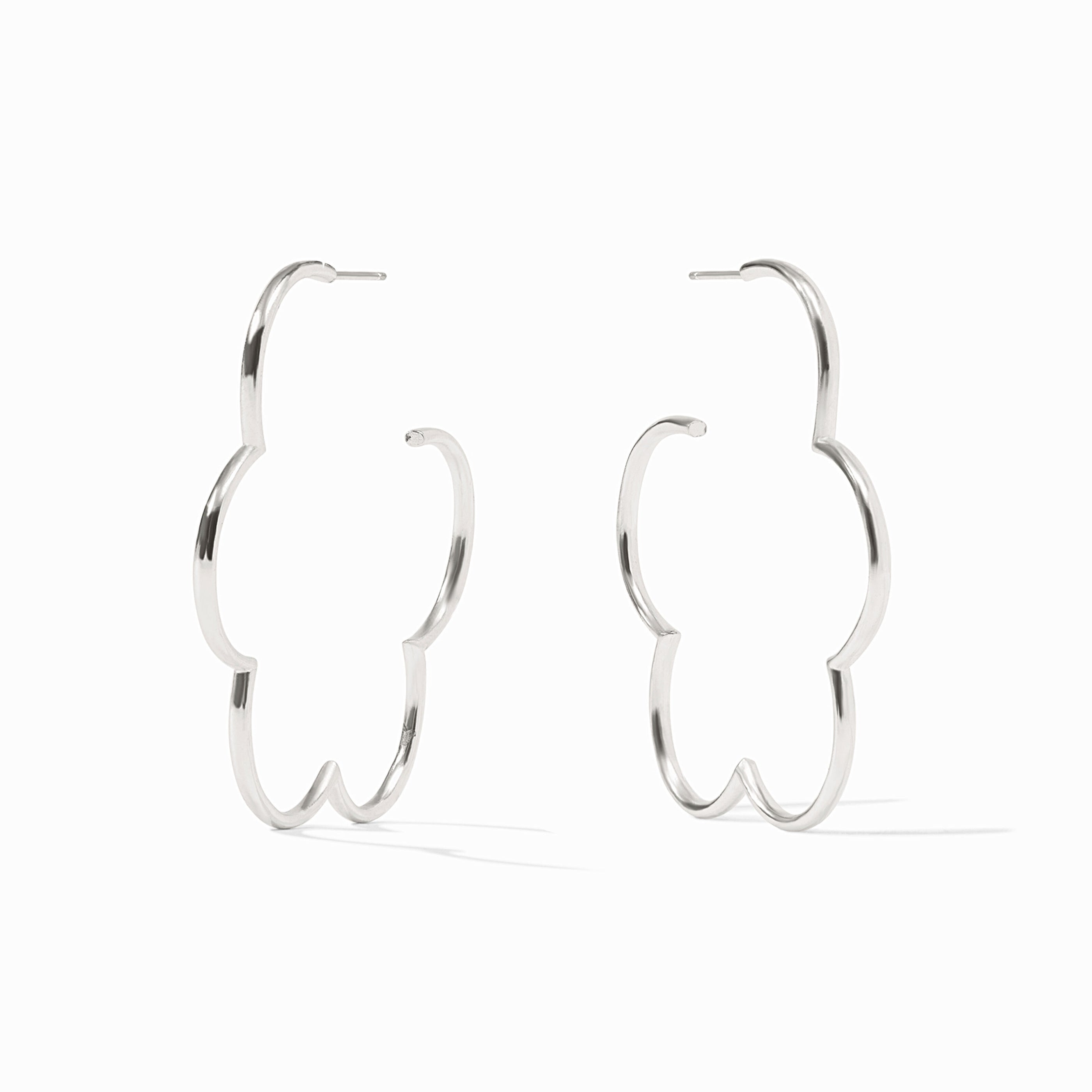 Julie Vos Gardenia Hoop in Silver - Large