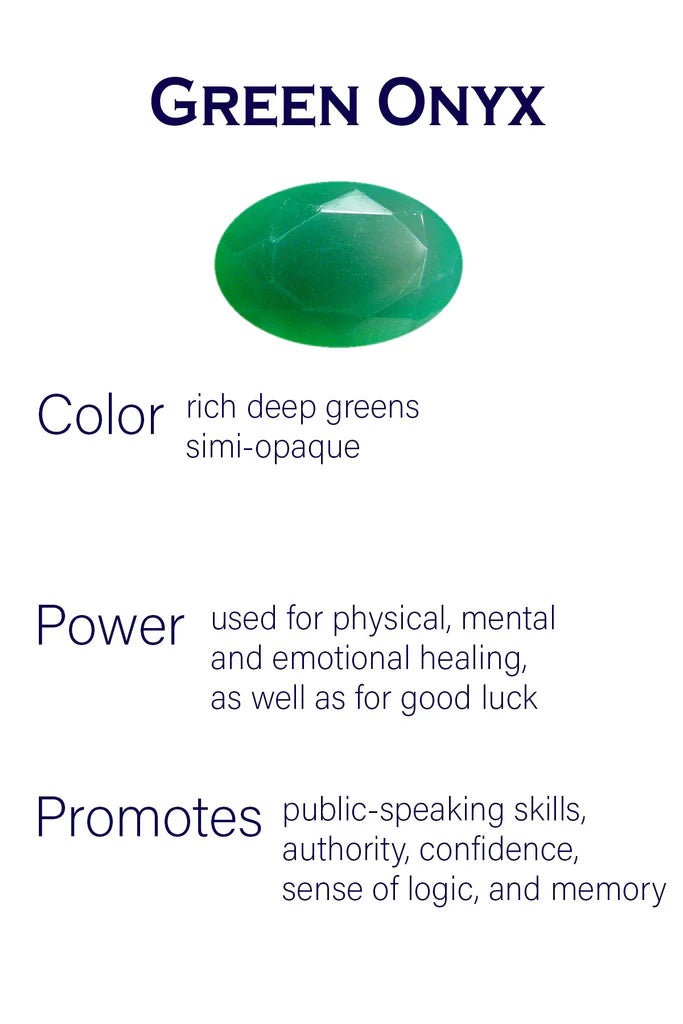 Sikara and Co. Lucky 7 Israeli Stacked Bands Green Onyx - size 7