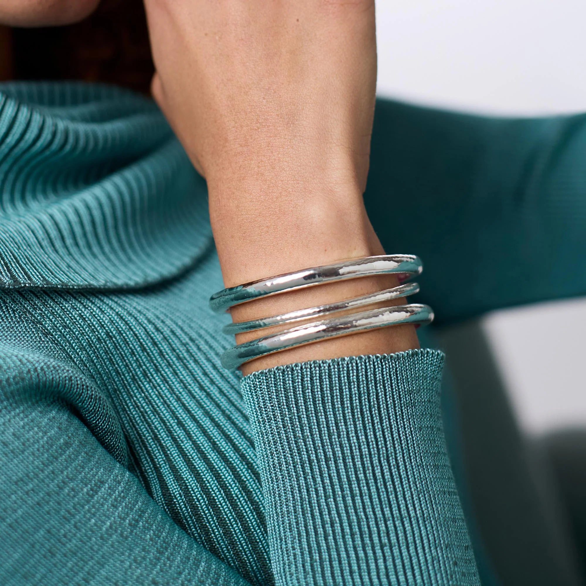 Julie Vos - Havana Demi Bangle - Silver - Small
