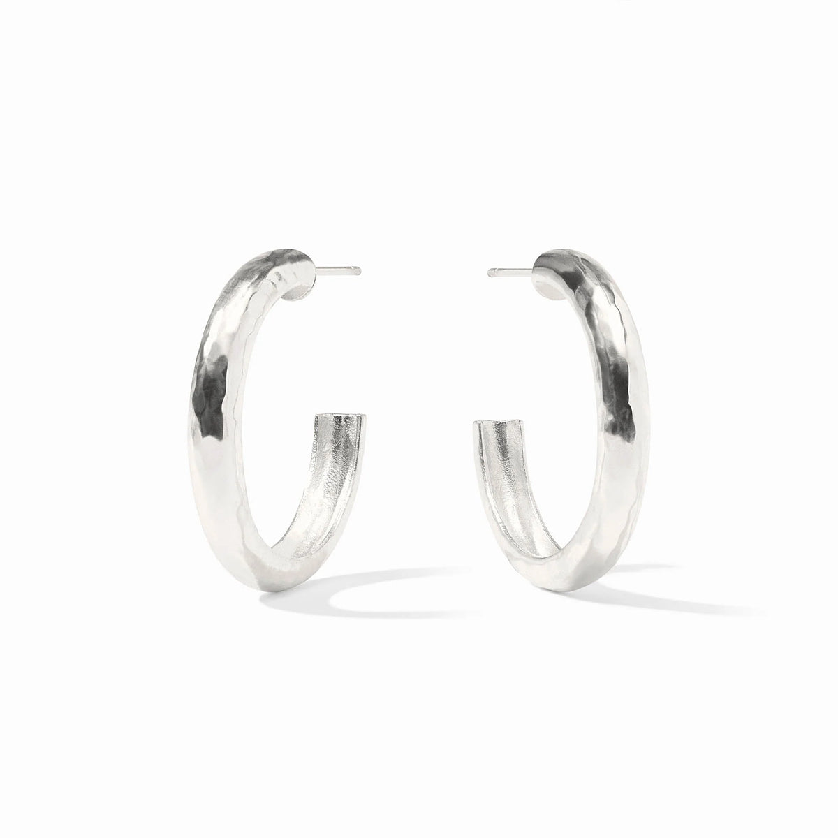Julie Vos - Havana Hoop Earrings Silver - Medium