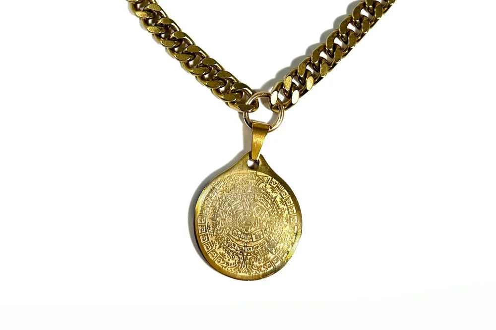 Rachel Nathan Mayan Calendar Curb Necklace (17 inch)