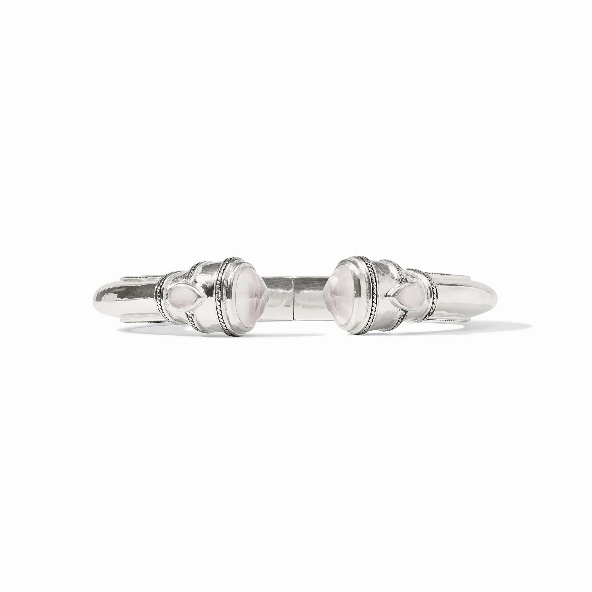Julie Vos - Cannes Demi Cuff - Silver/Iridescent Clear Crystal
