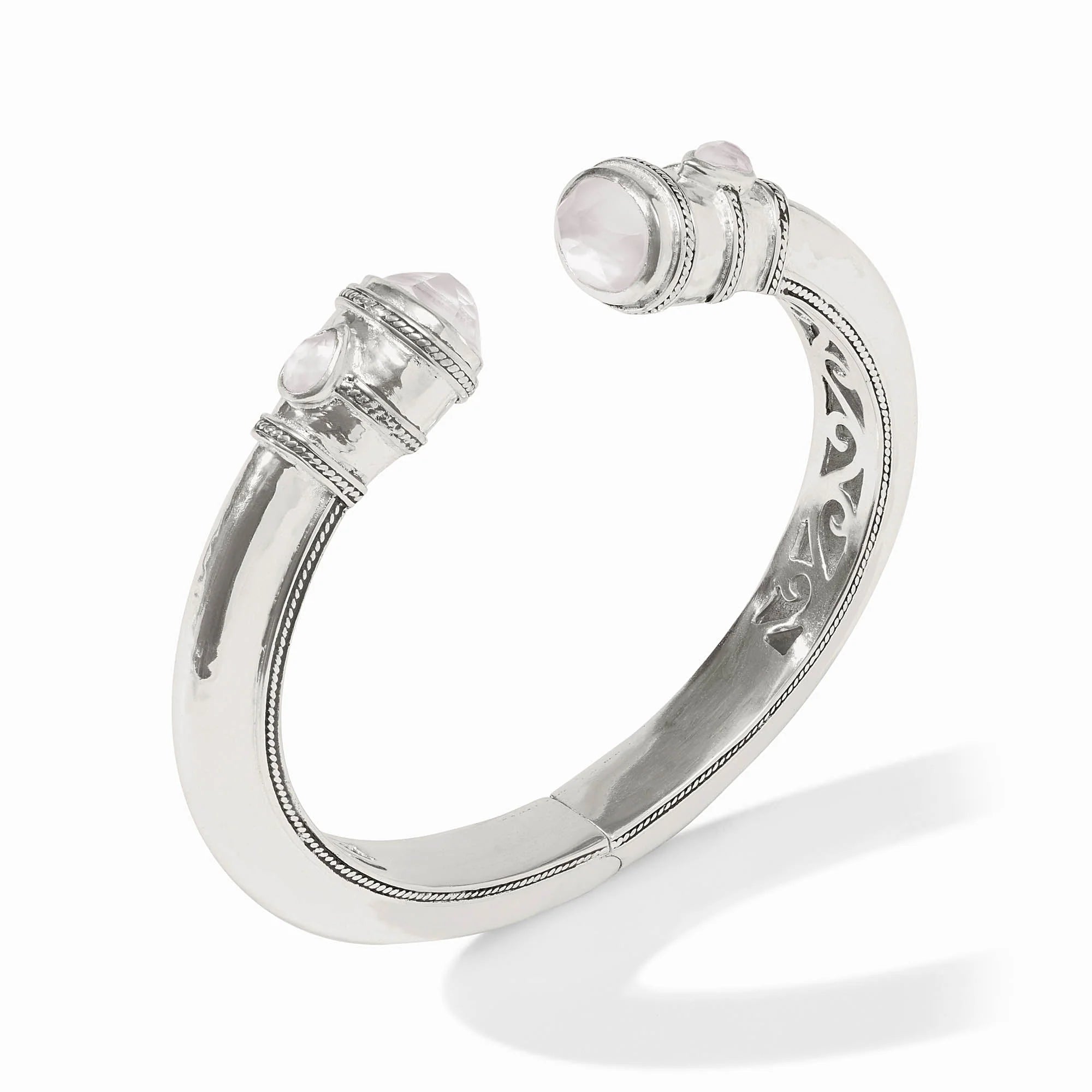 Julie Vos - Cannes Demi Cuff - Silver/Iridescent Clear Crystal