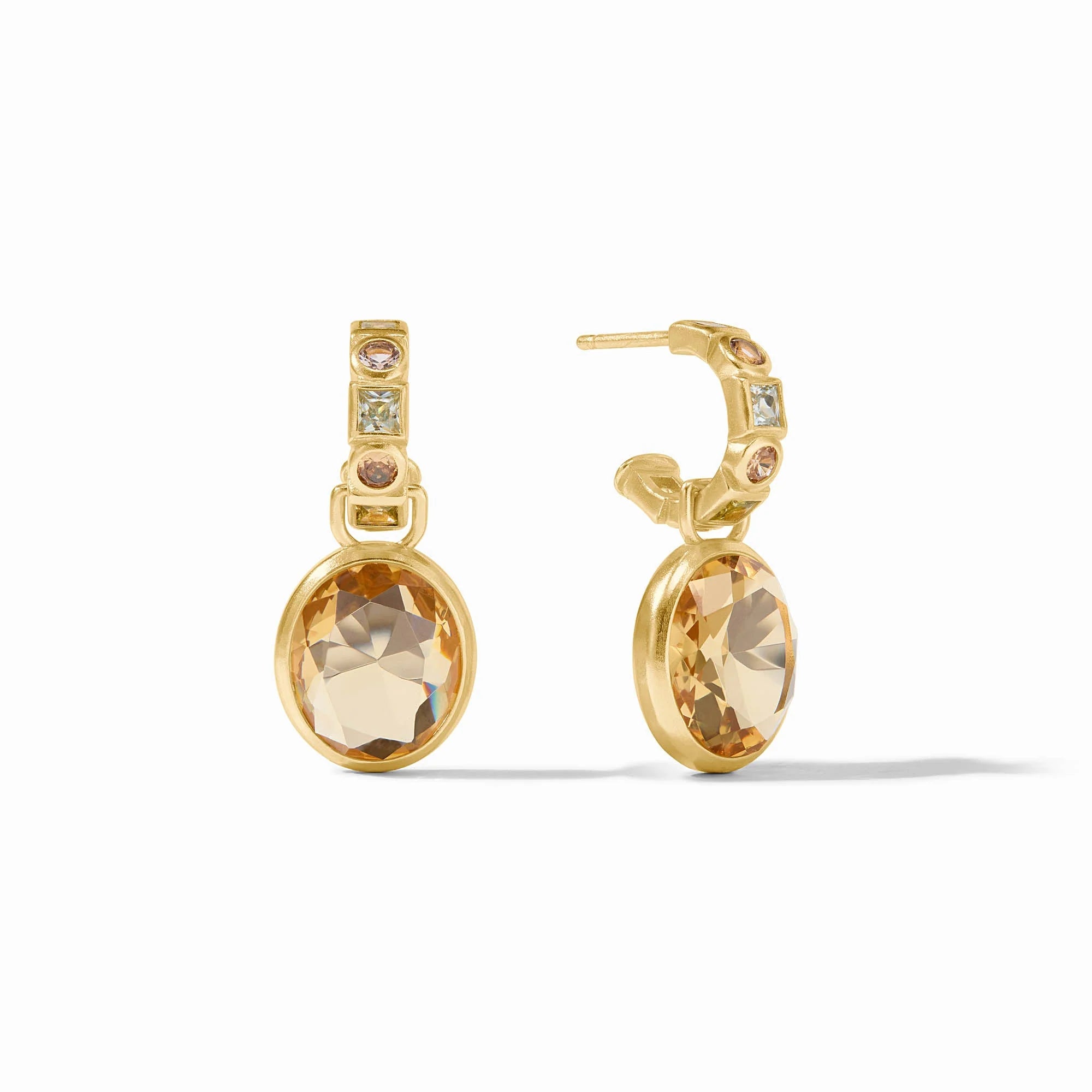 Julie Vos - Jolie Hoop & Charm Earring - Multi Stone