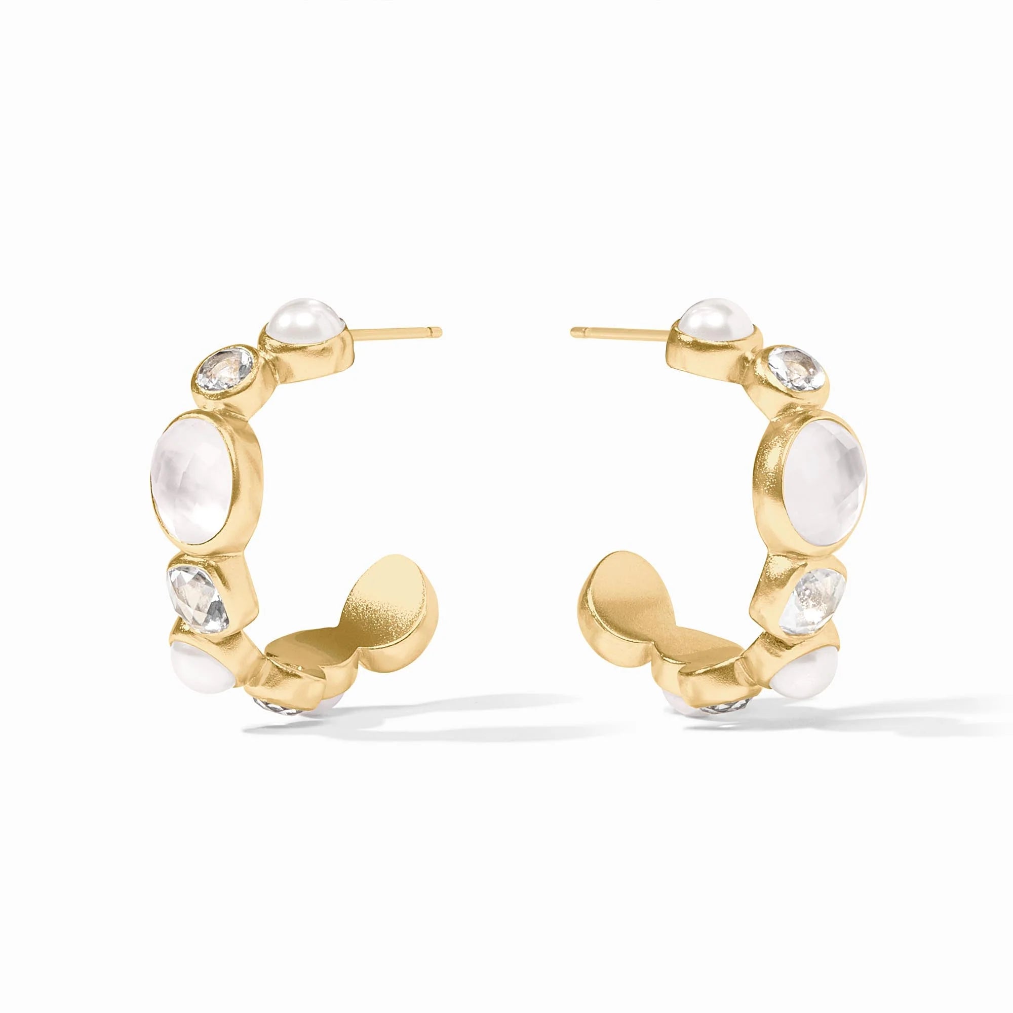 Julie Vos Kaleidoscope Hoop in Iridescent Clear Crystal in Medium