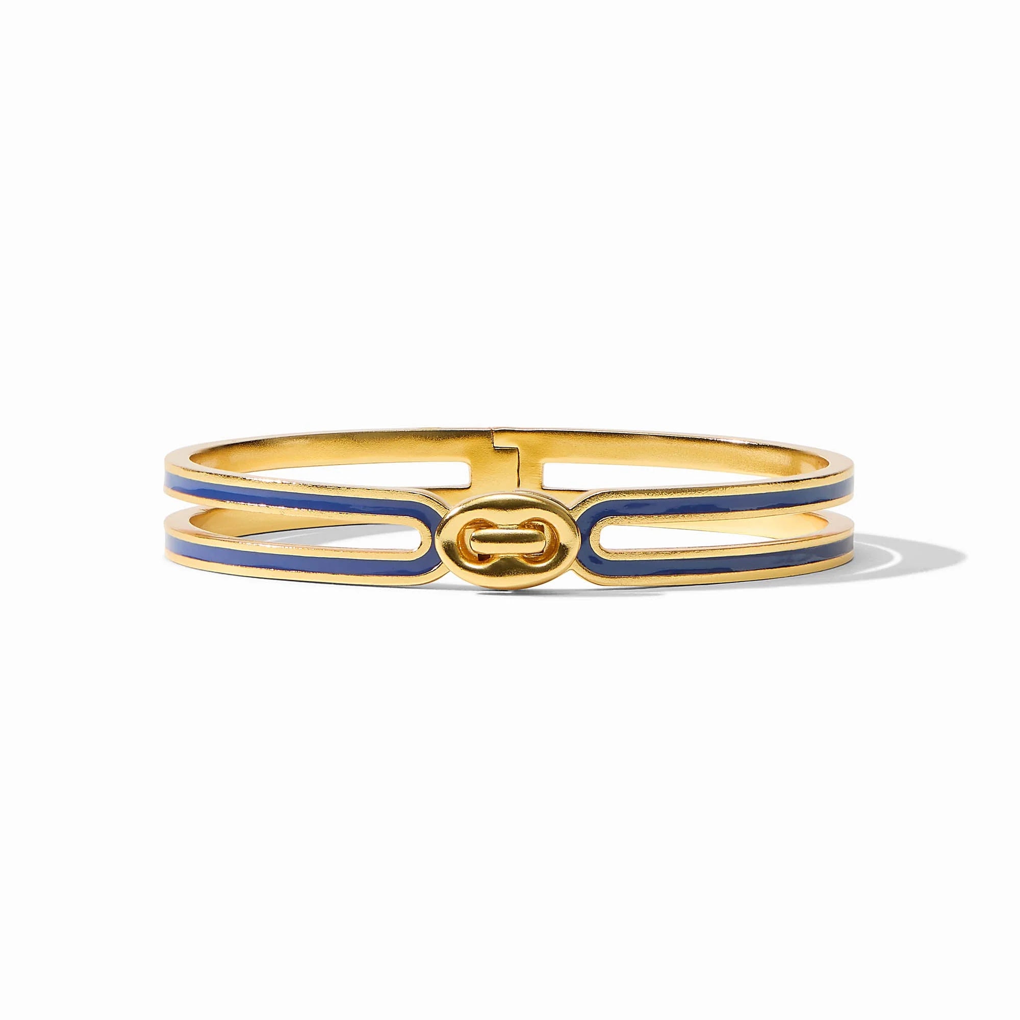 Julie Vos - Laguna Enamel Hinge Bangle - Navy Enamel