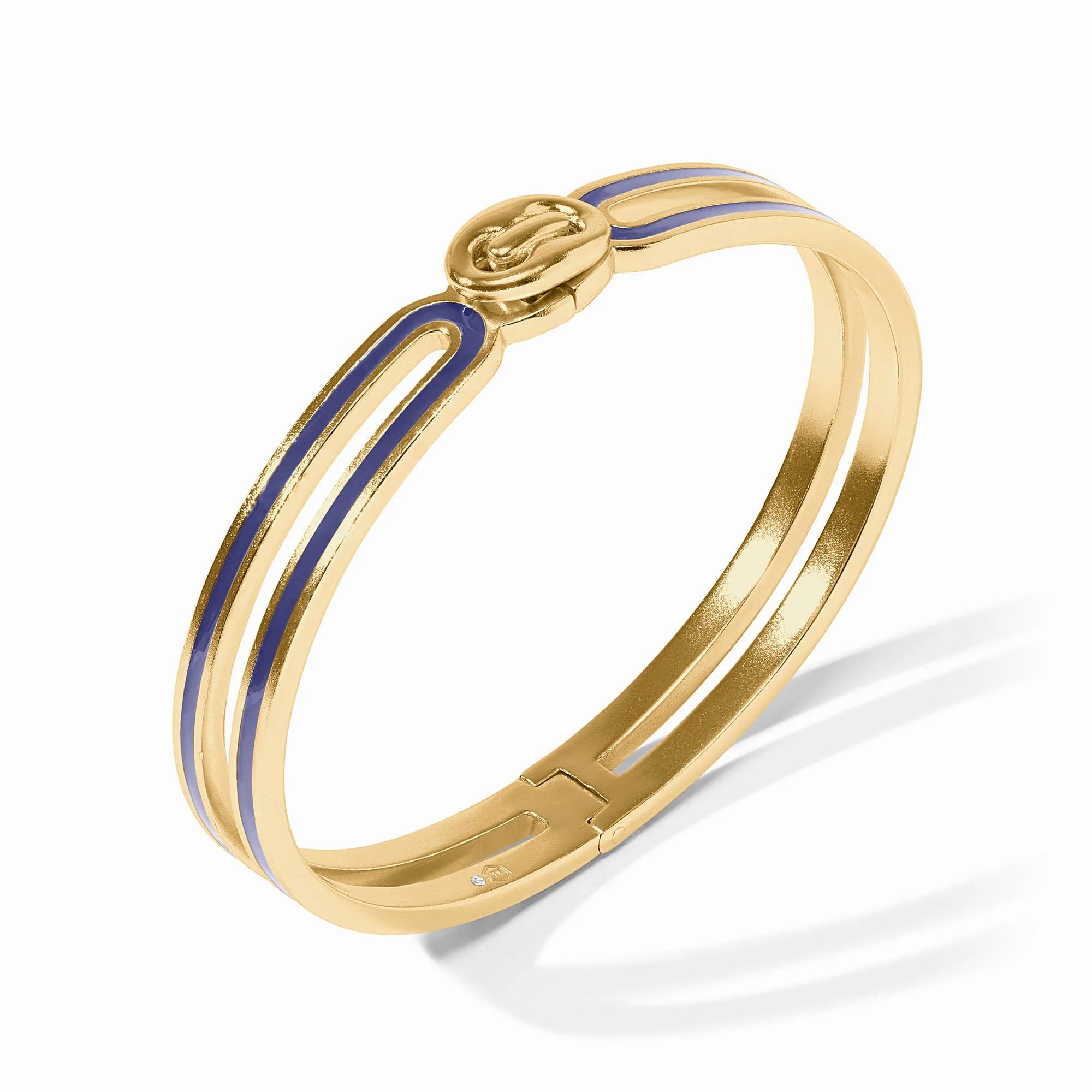 Julie Vos - Laguna Enamel Hinge Bangle - Navy Enamel