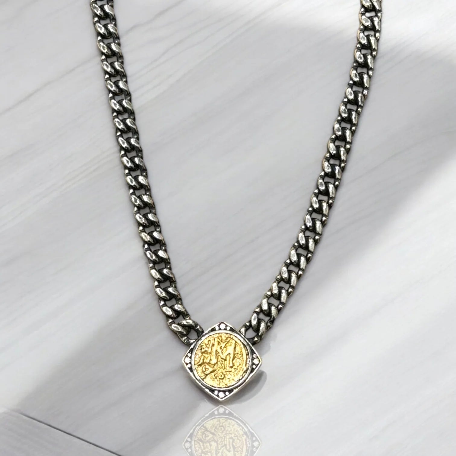 Tat 2 Designs - Vintage Silver Nico Coin Necklace
