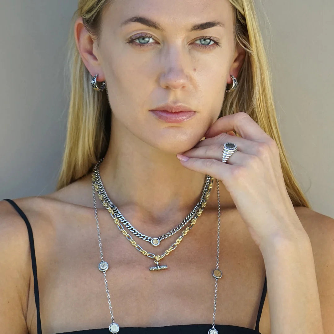 Tat 2 Designs - Mini Mixed Metal Byron Toggle Necklace