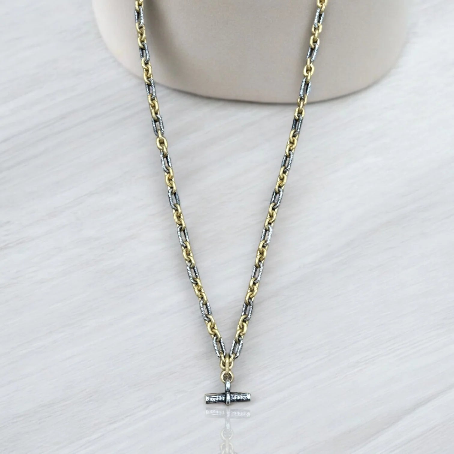 Tat 2 Designs - Mini Mixed Metal Byron Toggle Necklace