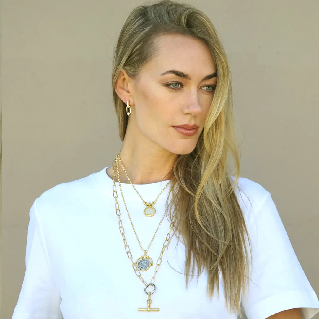 Tat 2 Designs - Mixed Metal Belle Pave Toggle Necklace