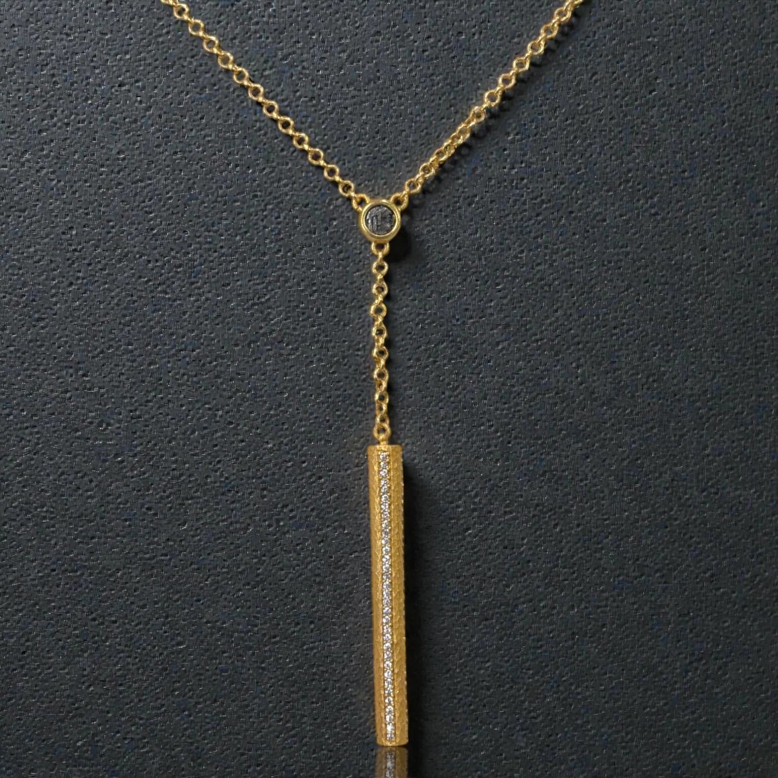 Tat 2 Designs - Gold Colette Hammered Lariat Necklace