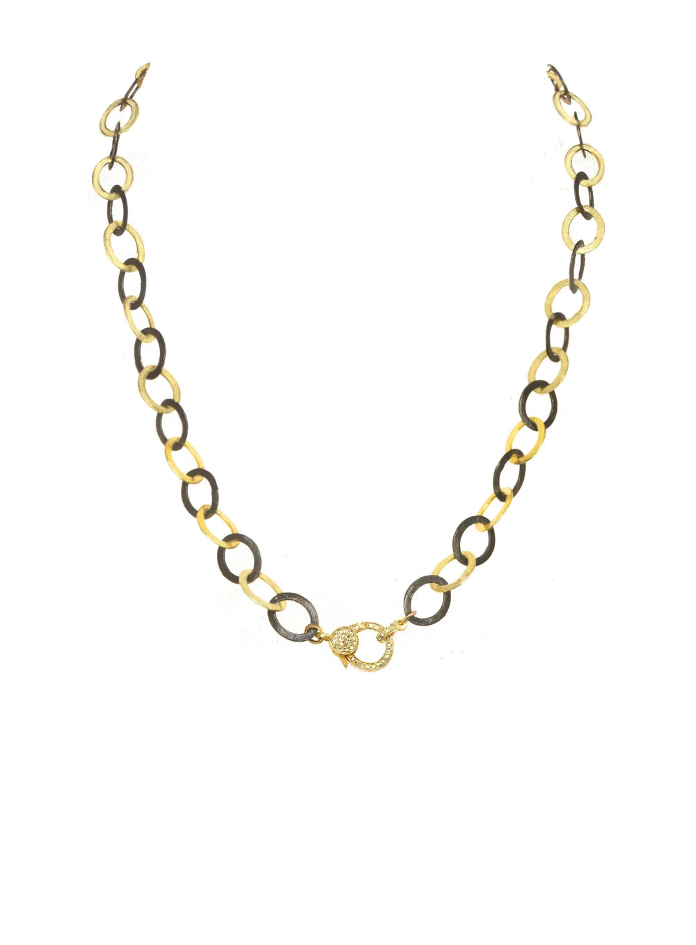 Margo Morrison Gold and Silver Matte Chain with Diamonds