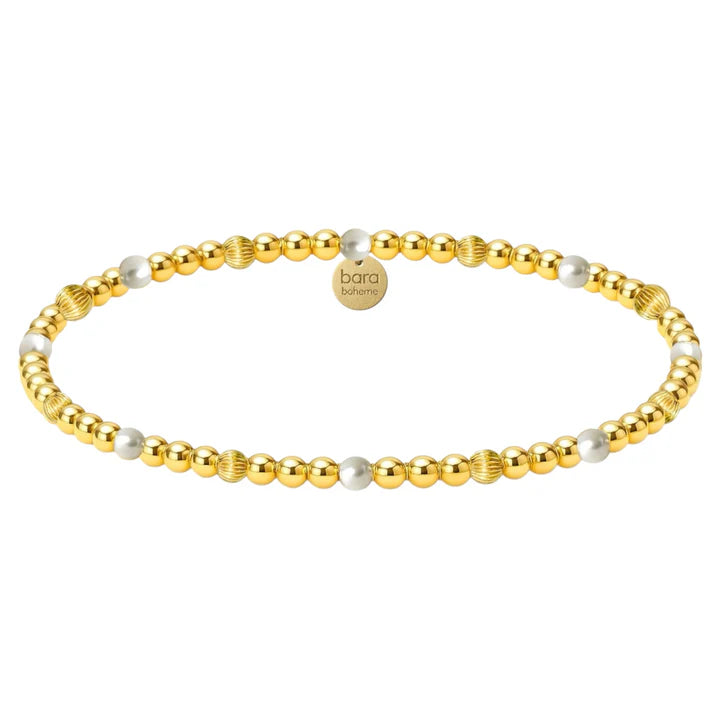 Gold Filled Beaded Bracelet Stack - Venice