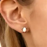 Pura Vida Opal Sea Turtle Earring - Rose Gold