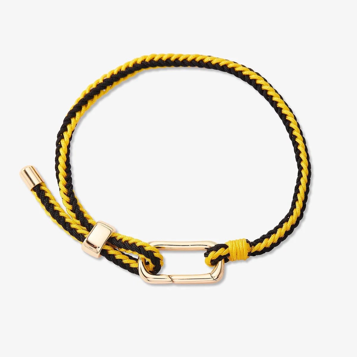 Pura Vida Carabiner Clasp Bracelet - Game Day - Black & Yellow