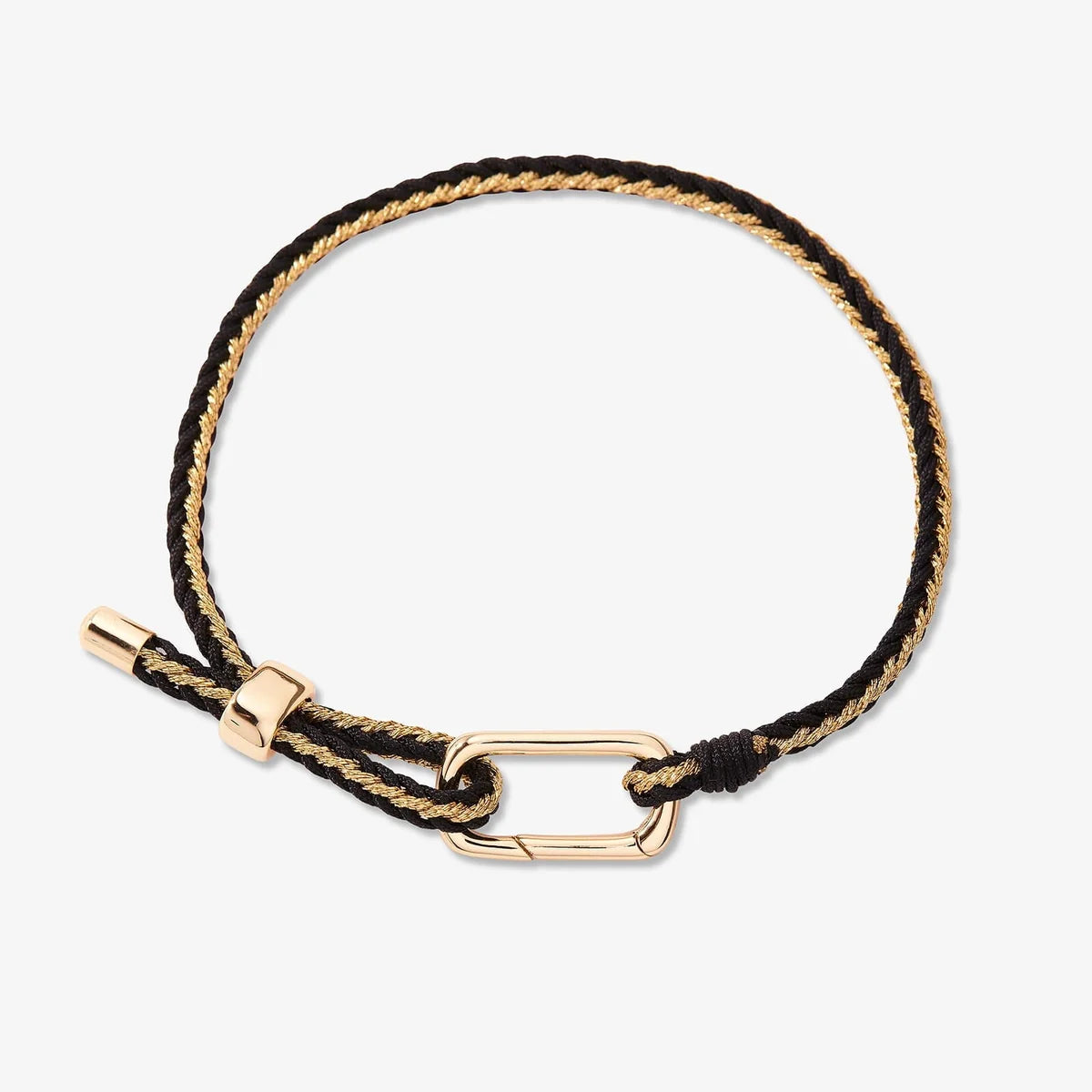 Pura Vida Carabiner Clasp Bracelet - Game Day - Black & Gold