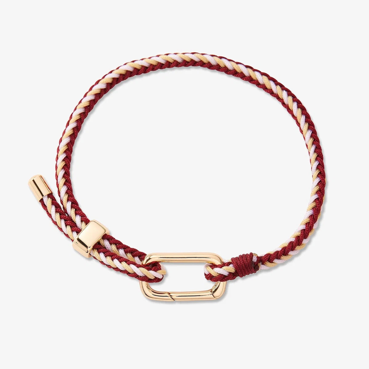 Pura Vida Carabiner Clasp Bracelet - Game Day - Maroon, Tan & White