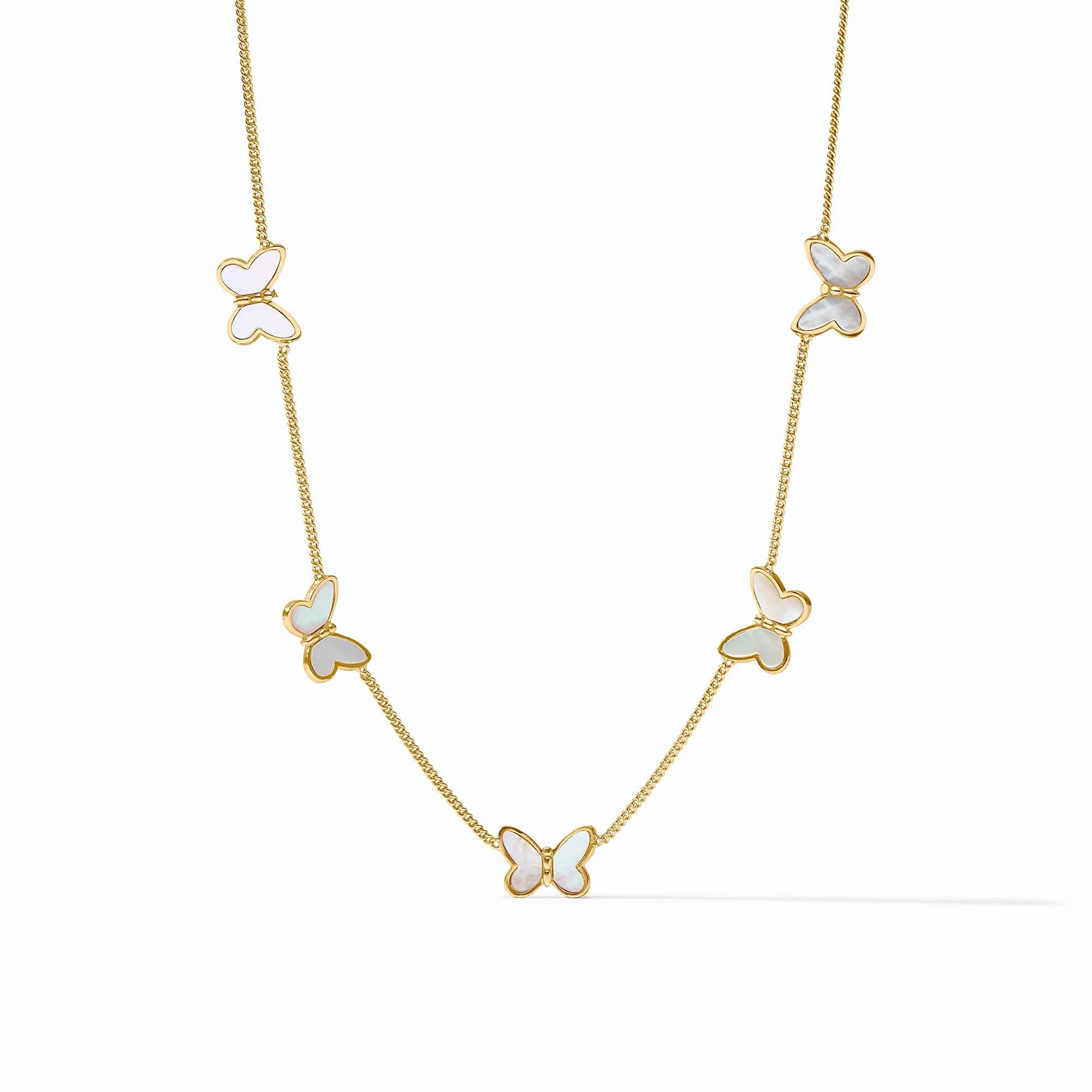 Julie Vos - Papillion Delicate Station Necklace - Mother of Pearl