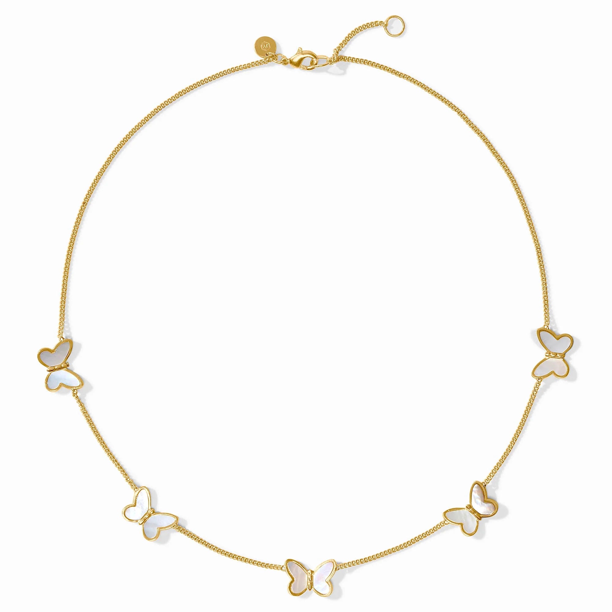 Julie Vos - Papillion Delicate Station Necklace - Mother of Pearl