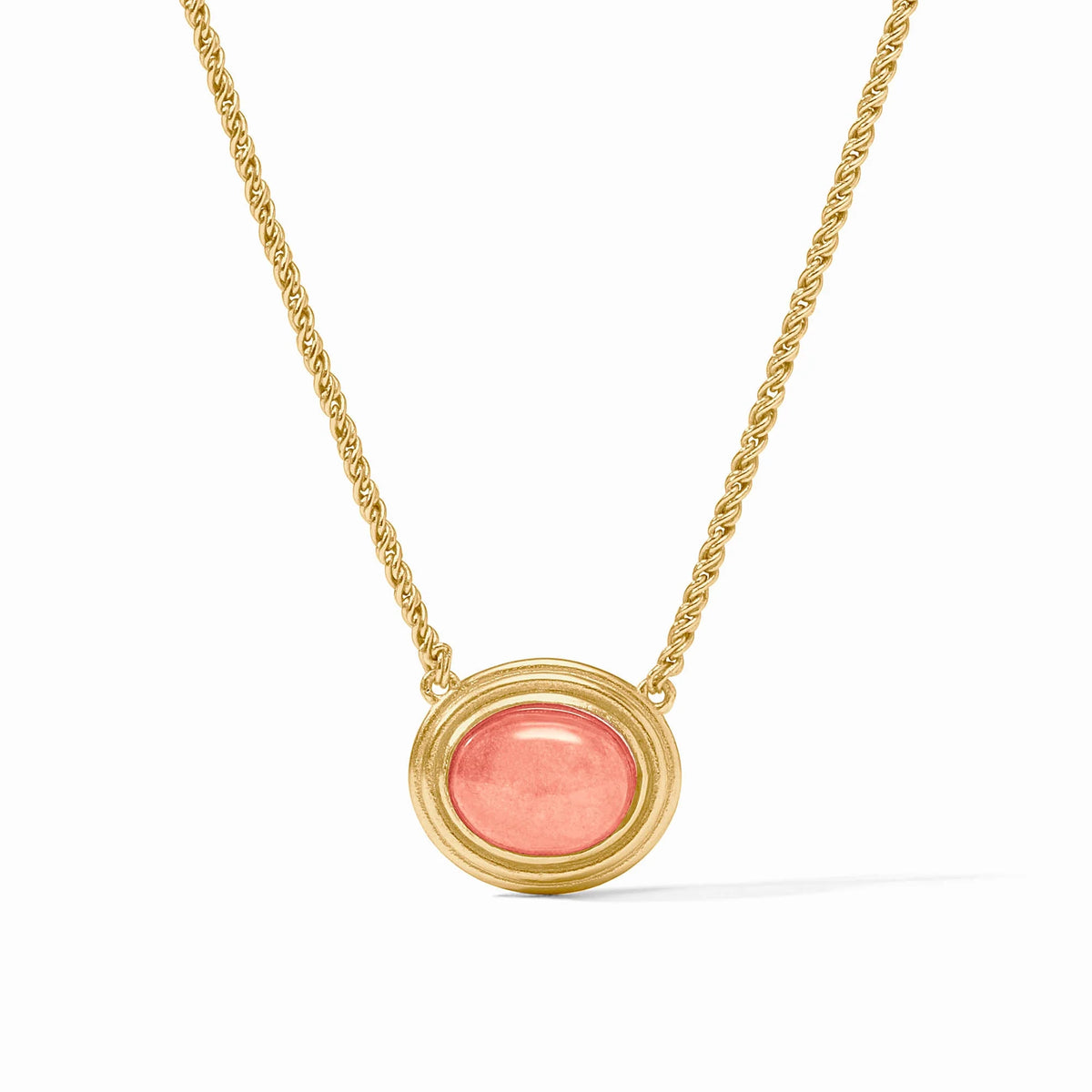 Julie Vos - Portofino Solitaire Necklace - Melon Jade