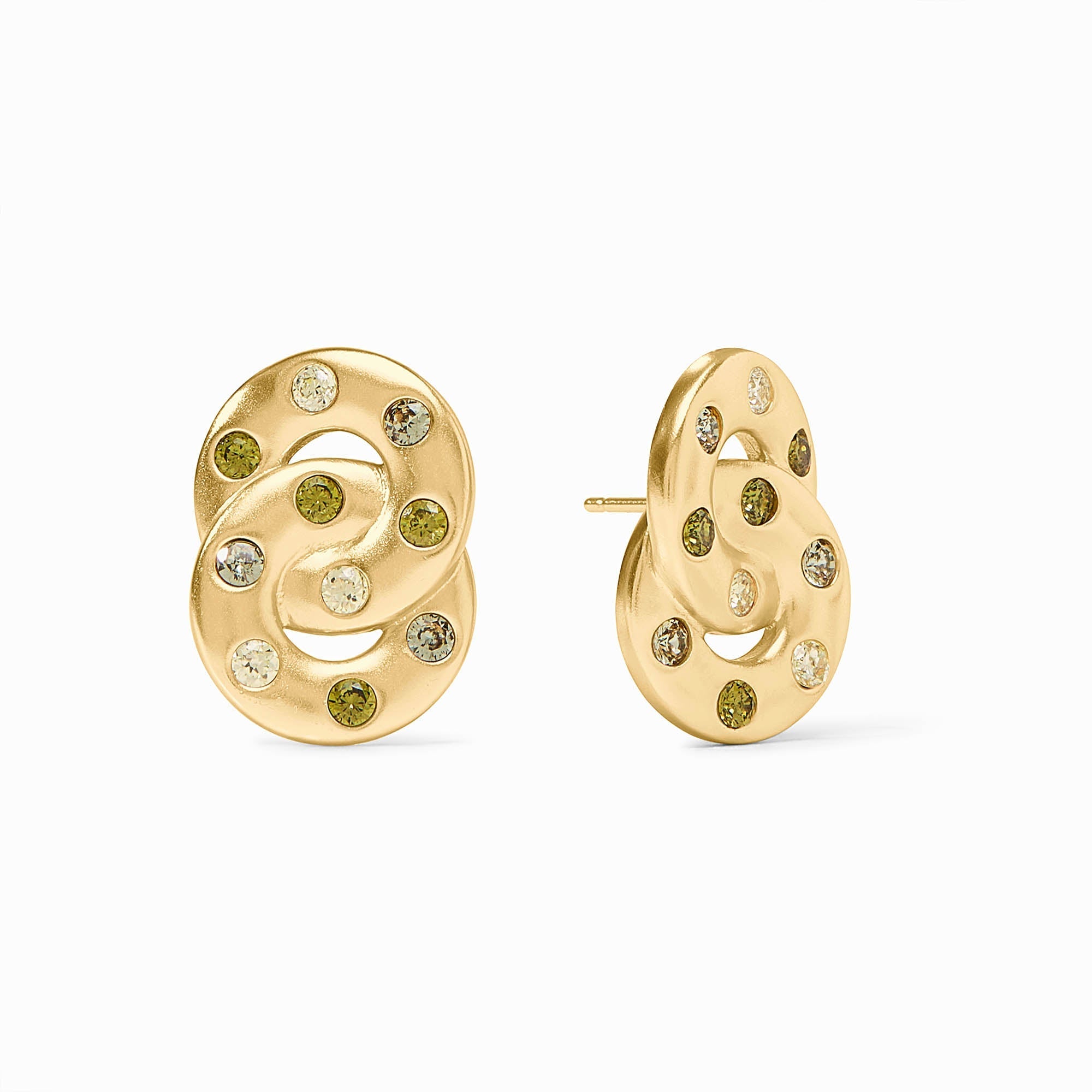 Julie Vos Rainbow Infinity Earring in Shades of Jade